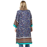 Floral Patterned Cover Up Kimono Poncho