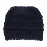 Fuzzy Lined Solid Classic C.C Beanie Tail