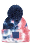 C.C Tie Dye Kids Beanie With C C Rubber Patch And Yarn Pom