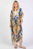 Boho Print Open Front Long Summer Kimono