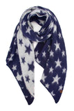 C.C American Flag Stars Bias Cut Brushed Scarf