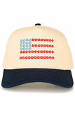 C.C Daisy Flower Pattern USA Flag Trucker Cap