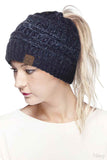 C.C Ombre Confetti Messy Bun Ponytail Beanie