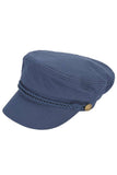 C.C Rope with Button Deco Solid Color Cotton Fish Man Cap
