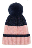 COLORFUL LUREX STRIPED KNITTED BEANIE