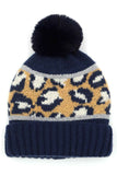 Leopard PomPom Beanie