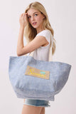 Shoulder & Bucket Style SUMMER letter Canvas Bag