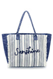 Vintage SUNSHINE Stripe with Fringe Tote Bag