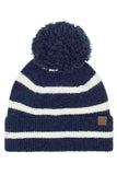 C.C Two Tone Stripe Yarn Pom Beanie