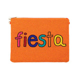 Fiesta Seed Beaded Message Clutch Crossbody Bag