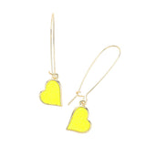 Druzy Heart Dangle Earrings