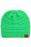 C.C Women's Ribbed Knit Solid Color Beanie