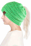C.C Confetti Ponytail Messy Bun Beanie