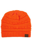 C.C Women's Ribbed Knit Solid Color Beanie