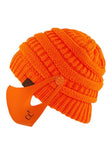 C.C Ribbed Knit Beanie With Mask Button