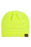 C.C Women's Ribbed Knit Solid Color Beanie