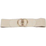 Double Half Open Circle Buckle Stretch Belt
