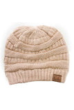 C.C Women's Ribbed Knit Solid Color Beanie