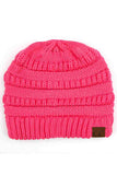 C.C Women's Ribbed Knit Solid Color Beanie