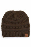 C.C Women's Ribbed Knit Solid Color Beanie
