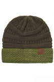 C.C Two Tone Cable Knit Beanie