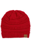 C.C Women's Ribbed Knit Solid Color Beanie