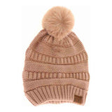 Super Soft Matching Fur Pom C.C Beanie