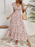 Printed French dress floral dress