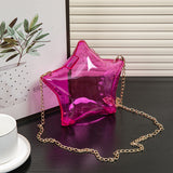 Silver Pentagram Chain evening Bag, Acrylic Mini Change, Key Lipstick Purse, Crossbody Prom Bag, Party Purse, Prom Bags Clutch, Wedding Purse