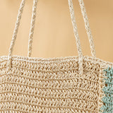 Summer Woven Shoulder Bag – Rustic Straw Handbag, Beach Vacation Tote, Casual Trendy Purse