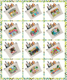 Linen printed cosmetic bag, cosmetic lipstick storage bag, small simple zipper evening clutch bag,