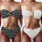 Swimsuit sexy striped tube top bikini swimsuit female bikini