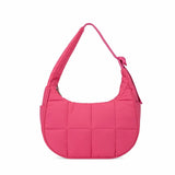 Nylon bag large capacity women's armpit bag, down bag versatile shoulder bag, solid color silk cotton handbag, puffer bag hobo