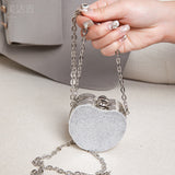 Elegant Mini Double Sided Rhinestone Purse – Heart Shaped Acrylic Mirror Bag, Trendy Mini Lipstick Purse for Prom