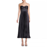 Satin Pleated Tube Dress