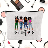Linen printed cosmetic bag, cosmetic lipstick storage bag, small simple zipper evening clutch bag,