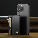 Magsafe ring magnetic card case  for iPhone17 card anti-theft brush 16/15/14/13 zipper change bag Wallet Magnetic Card Holder RFID Blocking, PU Leather Minimalist Phone Wallet Compatible with MagSafe Phones