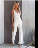 Deep V-Neck Spaghetti Strap Jumpsuit for Women