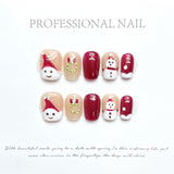 Christmas Collection Merry Christmas Heavy Industry Handmade Nail Art Long Short Fake Nails