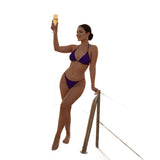 Women's Halter Strap Bikini Separate Swimsuit Solid Color Sexy Hot Girl Swimwear Slimming