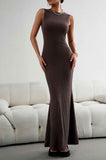 Sleeveless Tights Fashion Elegant Women's Slim Fit Women's Sleeveless Pleated Maxi Dress