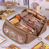 Girls Heart Prism Pencil Case, Large Capacity Elementary School Stationery Box, Girls Stationery Bag, Multifunctional Pencil Case