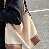 Large capacity suede hobo bag, female contrasting shoulder bag, shoulder bag, slouchy bag