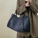 Large capacity top handle bag, casual minimalist popular versatile tote purse, retro commuter tote bag, shoulder bag with crossbody strap