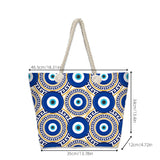 Evil Eye Beach Bag – Portable Travel Handheld Tote, Casual Shoulder Purse, Large Vacation Shopper