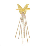 Shiny Rhinestone Butterfly Tassel Hair Claw Luxury Alloy Hair Clip