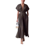 Summer women's solid color waist dress temperament commuter slim dress