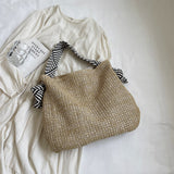 Large Woven Straw Tote – Women’s Beach Shoulder Bag, Vacation Handbag & Crossbody Purse