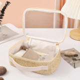 Ladies woven tote cosmetic bags, lightweight makeup bags,Business trip Transparent toiletries bag, Cosmetics storage bag, Transparent Cosmetic Bag,