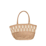 Hollow-Out Handwoven Straw Bag – Women's Commuter Shoulder Tote, Large Beach Shopper
